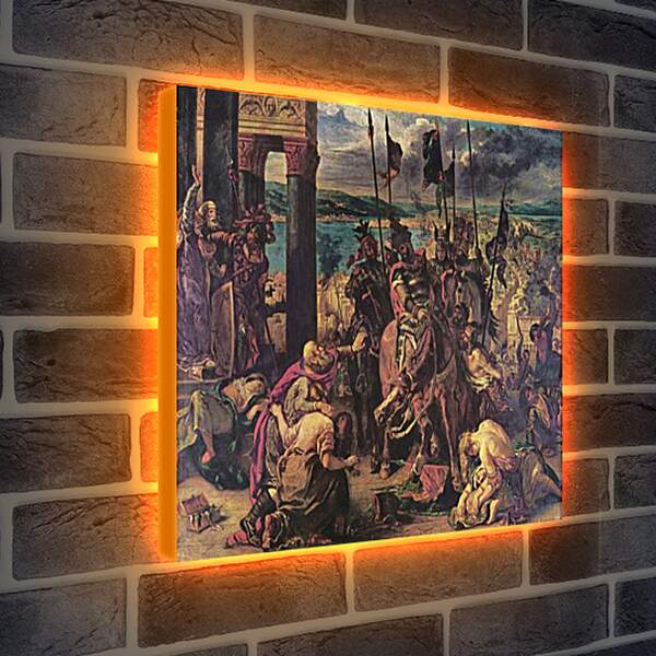 Лайтбокс световая панель - The Entry of the Crusaders into Constantinople. Эжен Делакруа