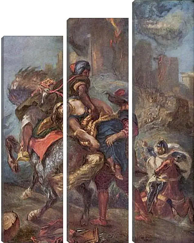 Модульная картина - The Abduction of Rebecca. Эжен Делакруа