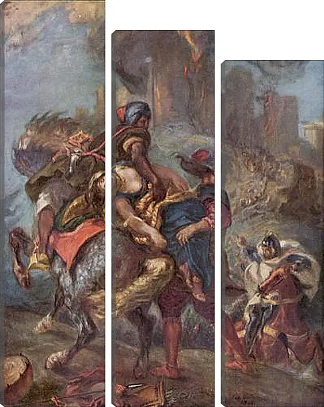 Модульная картина - The Abduction of Rebecca. Эжен Делакруа