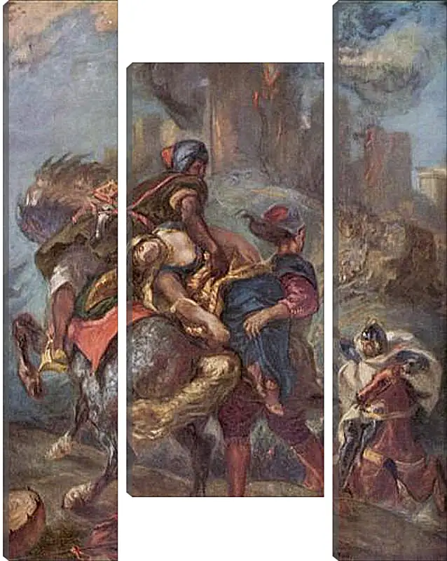 Модульная картина - The Abduction of Rebecca. Эжен Делакруа