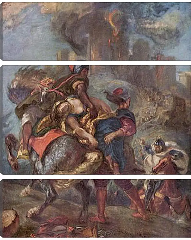 Модульная картина - The Abduction of Rebecca. Эжен Делакруа