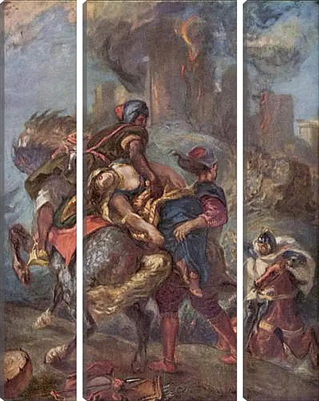 Модульная картина - The Abduction of Rebecca. Эжен Делакруа