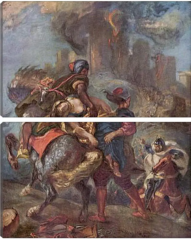 Модульная картина - The Abduction of Rebecca. Эжен Делакруа