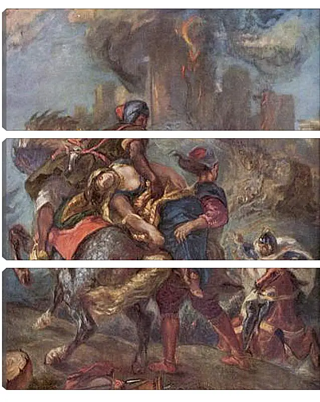 Модульная картина - The Abduction of Rebecca. Эжен Делакруа