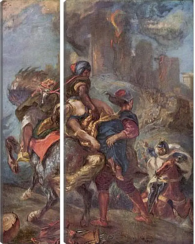 Модульная картина - The Abduction of Rebecca. Эжен Делакруа