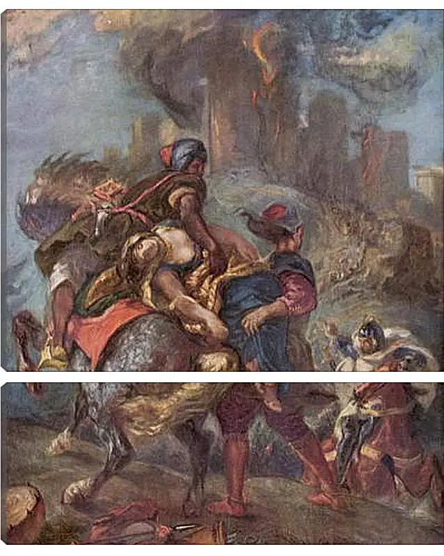 Модульная картина - The Abduction of Rebecca. Эжен Делакруа