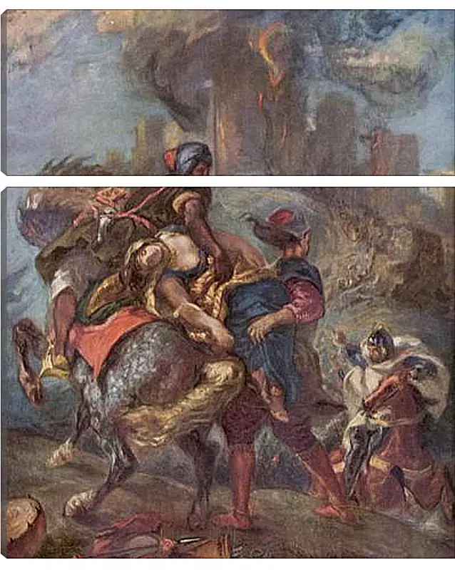 Модульная картина - The Abduction of Rebecca. Эжен Делакруа