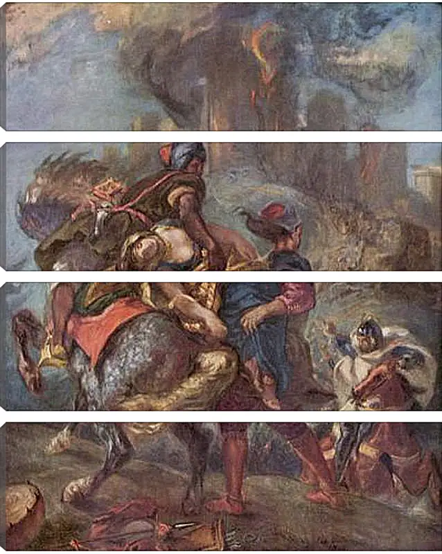 Модульная картина - The Abduction of Rebecca. Эжен Делакруа