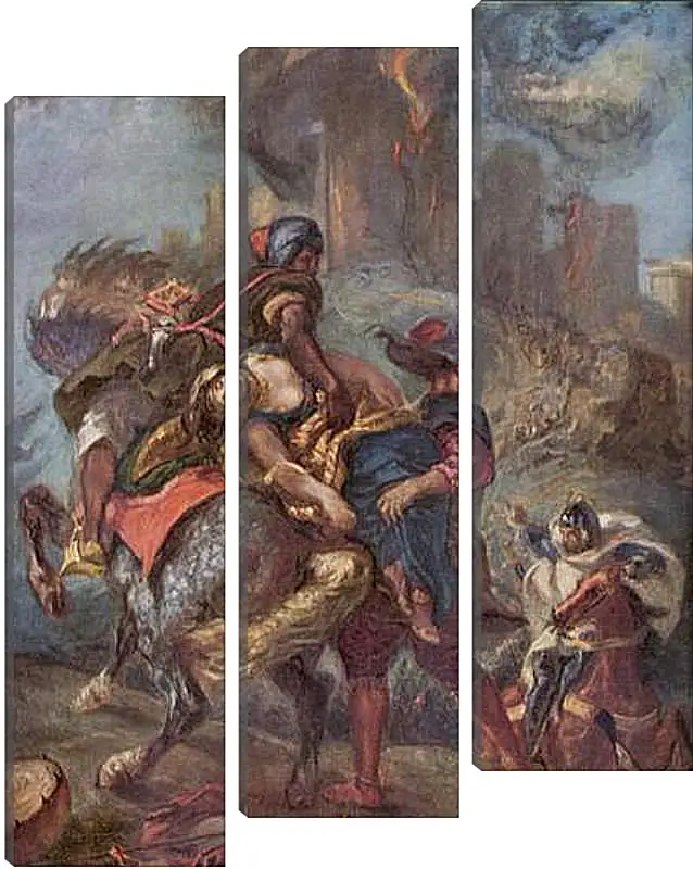 Модульная картина - The Abduction of Rebecca. Эжен Делакруа