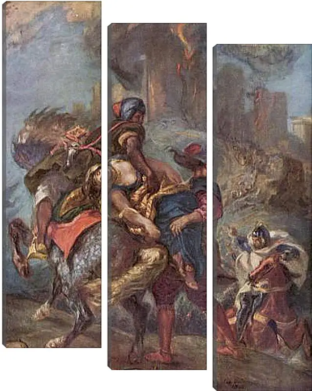 Модульная картина - The Abduction of Rebecca. Эжен Делакруа