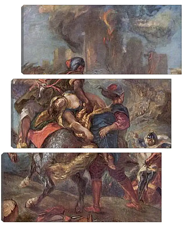 Модульная картина - The Abduction of Rebecca. Эжен Делакруа