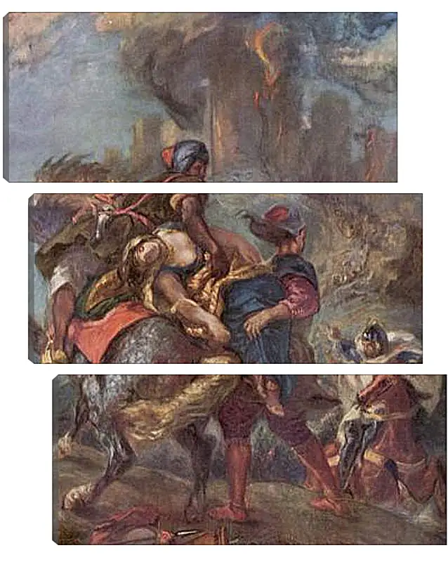 Модульная картина - The Abduction of Rebecca. Эжен Делакруа