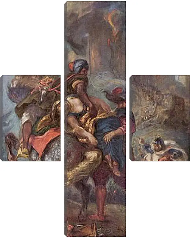 Модульная картина - The Abduction of Rebecca. Эжен Делакруа