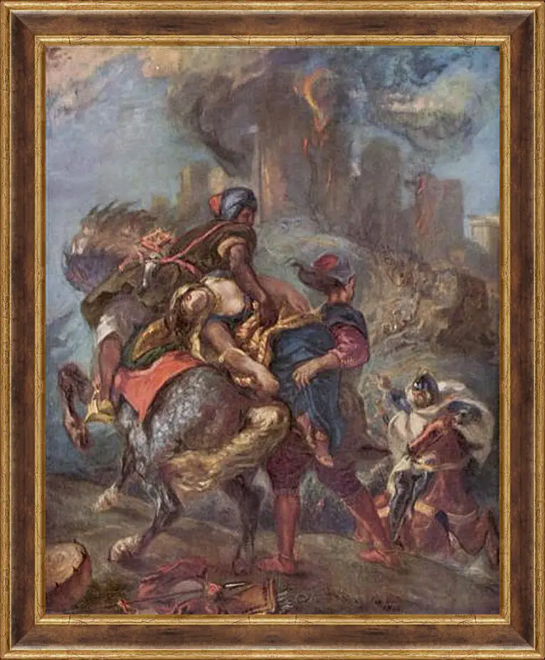 Картина в раме - The Abduction of Rebecca. Эжен Делакруа