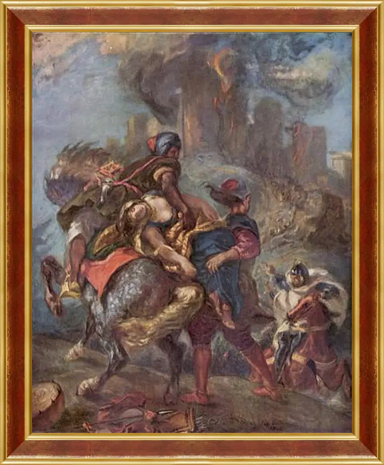 Картина в раме - The Abduction of Rebecca. Эжен Делакруа