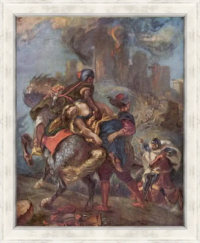 Картина в раме - The Abduction of Rebecca. Эжен Делакруа