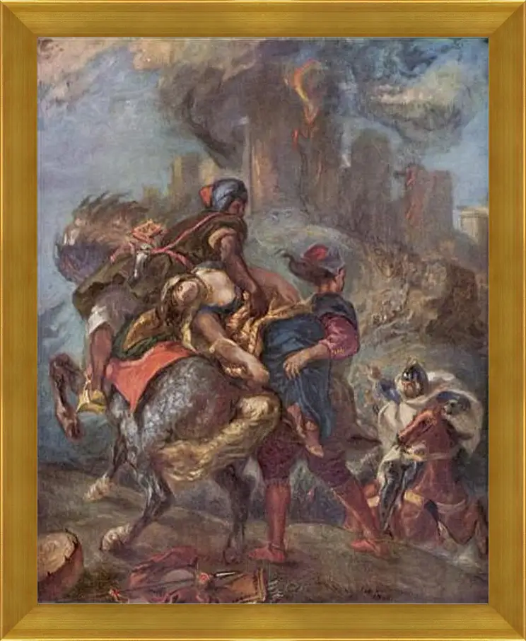 Картина в раме - The Abduction of Rebecca. Эжен Делакруа