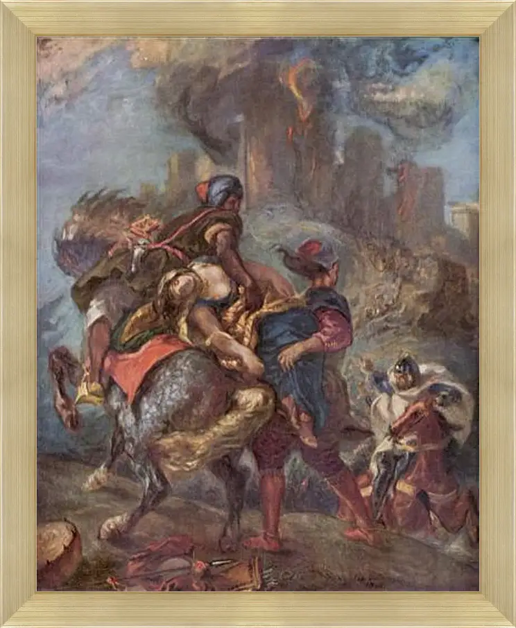 Картина в раме - The Abduction of Rebecca. Эжен Делакруа