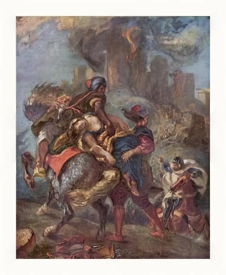 Картина в раме - The Abduction of Rebecca. Эжен Делакруа