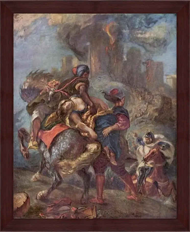 Картина в раме - The Abduction of Rebecca. Эжен Делакруа