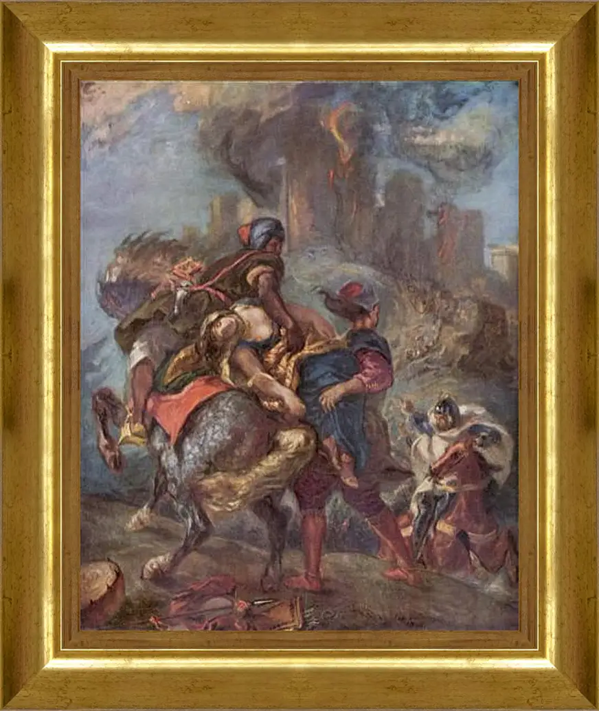 Картина в раме - The Abduction of Rebecca. Эжен Делакруа