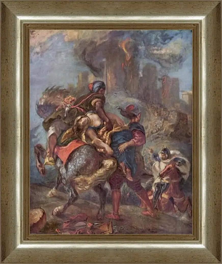 Картина в раме - The Abduction of Rebecca. Эжен Делакруа