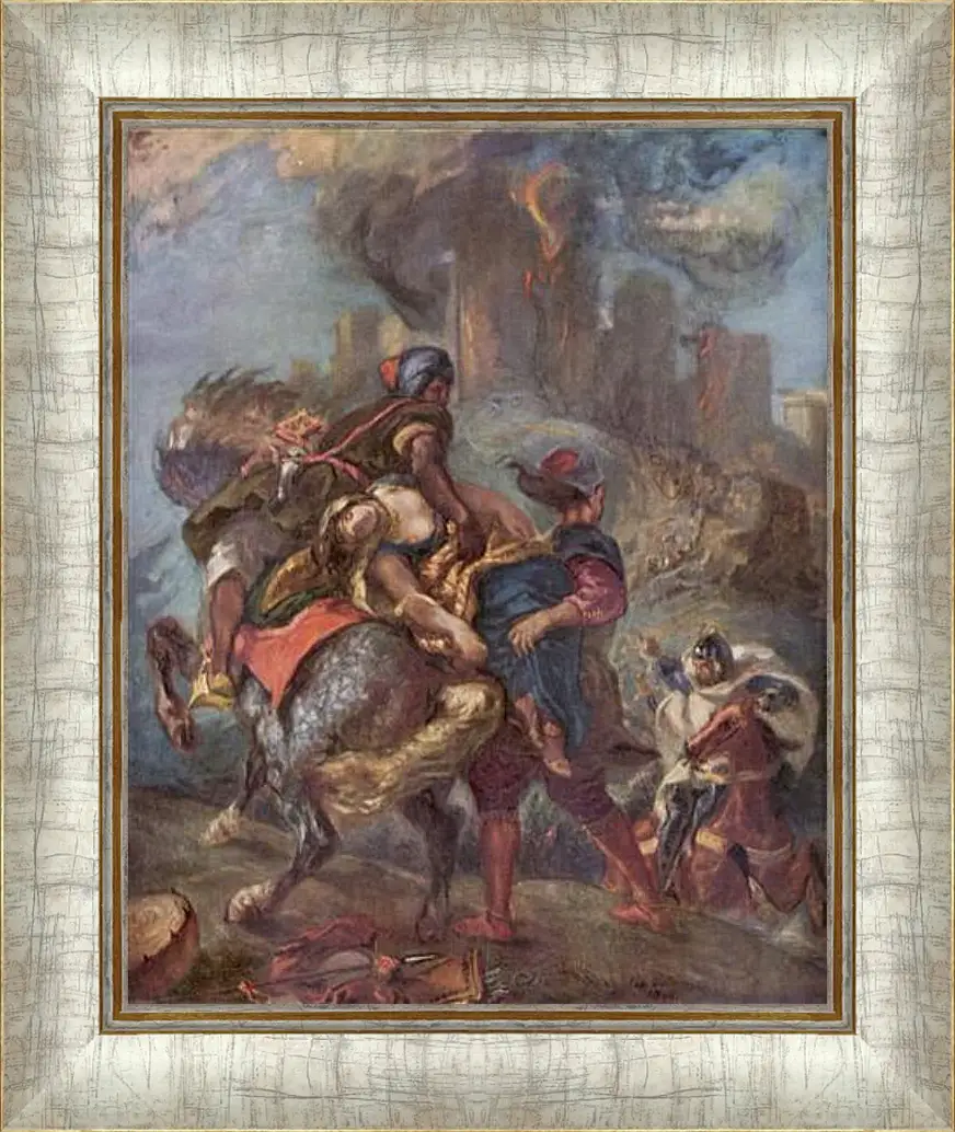 Картина в раме - The Abduction of Rebecca. Эжен Делакруа