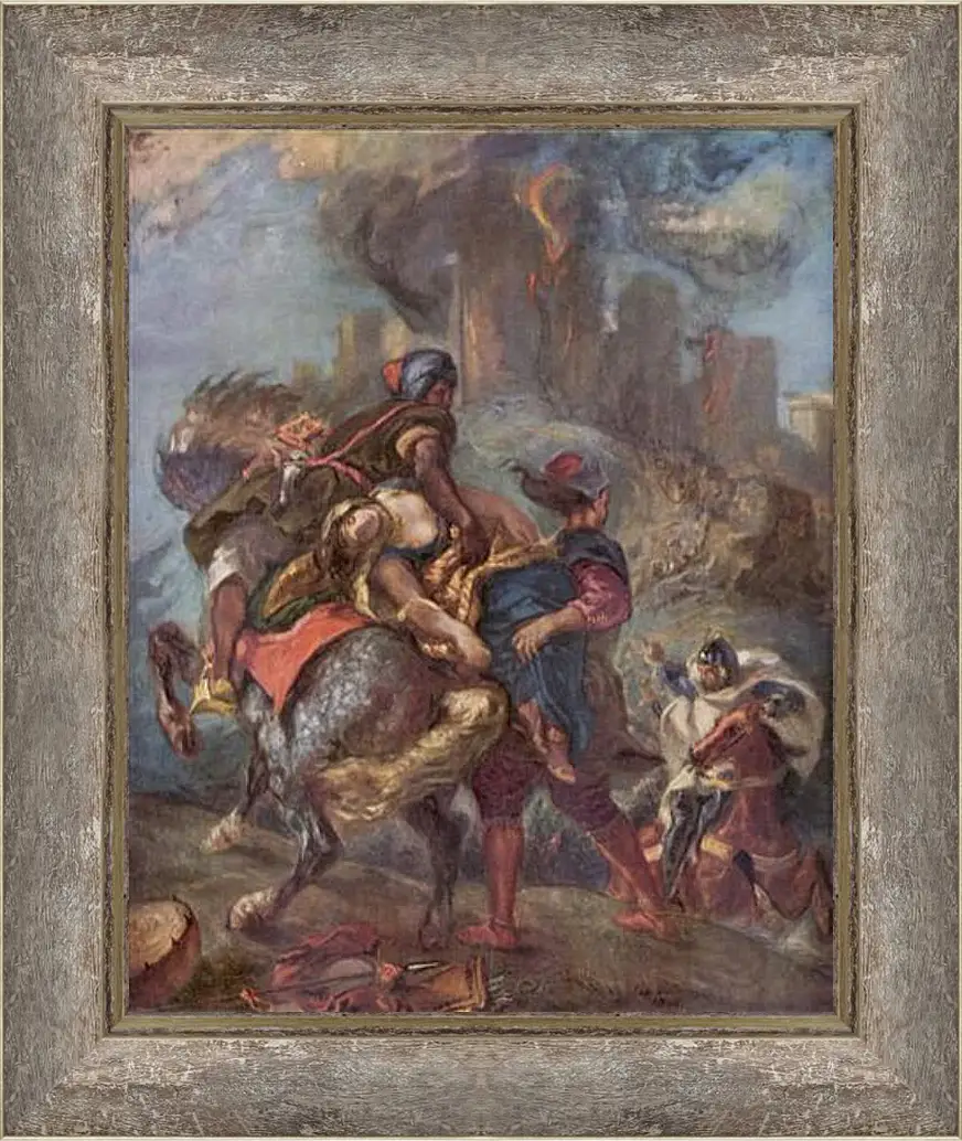 Картина в раме - The Abduction of Rebecca. Эжен Делакруа