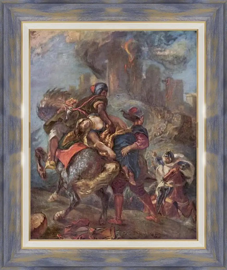 Картина в раме - The Abduction of Rebecca. Эжен Делакруа