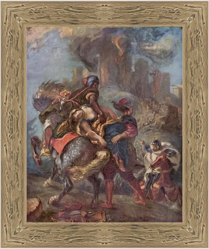 Картина в раме - The Abduction of Rebecca. Эжен Делакруа