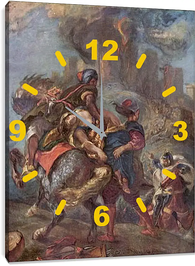 Часы картина - The Abduction of Rebecca. Эжен Делакруа