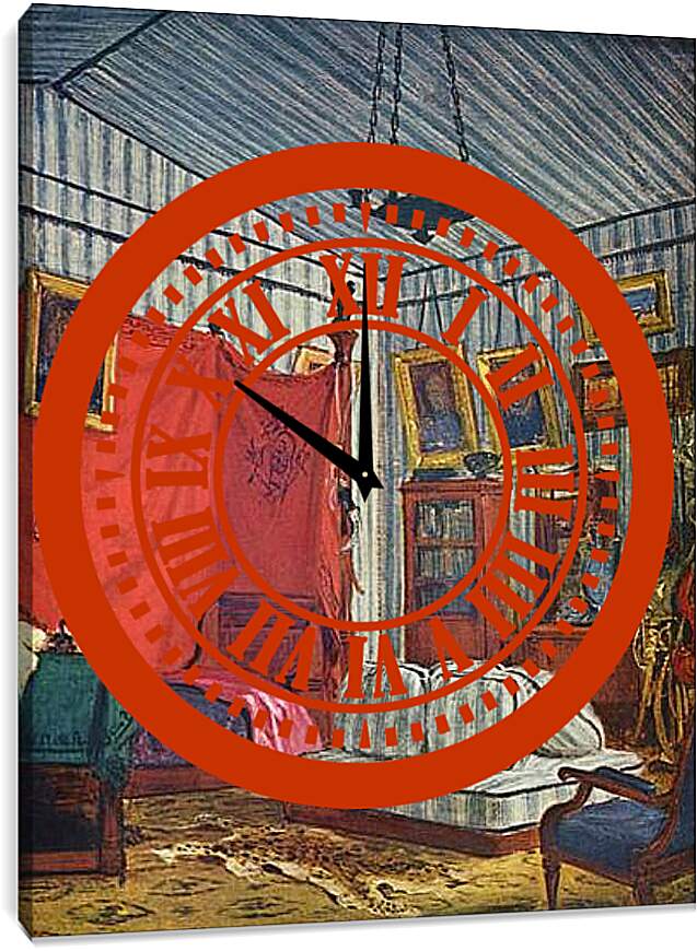 Часы картина - Schlafgemach des Grafen de Mornay. Эжен Делакруа