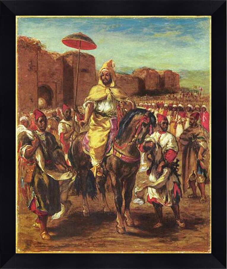 Картина в раме - Portrat des Sultans von Marokko. Эжен Делакруа
