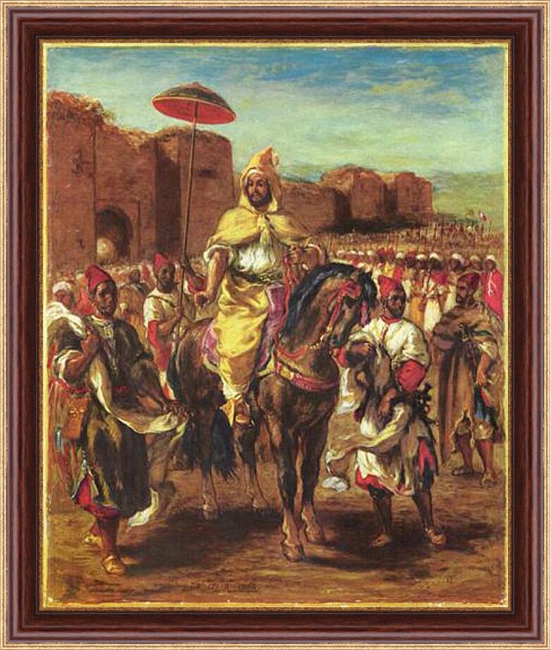 Картина в раме - Portrat des Sultans von Marokko. Эжен Делакруа