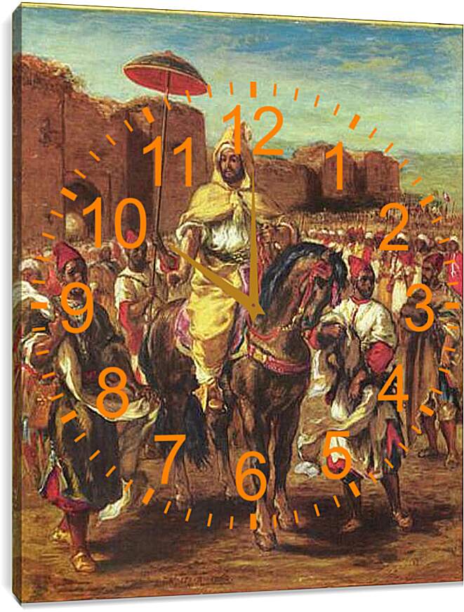 Часы картина - Portrat des Sultans von Marokko. Эжен Делакруа