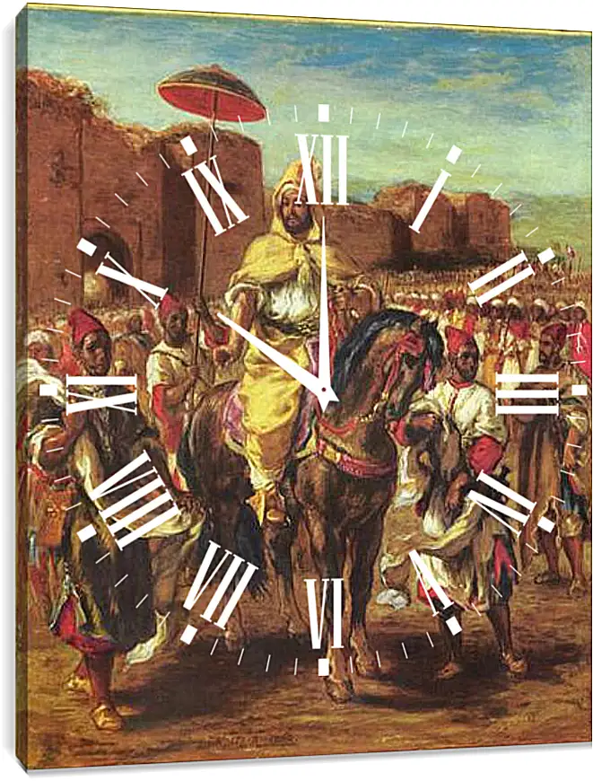 Часы картина - Portrat des Sultans von Marokko. Эжен Делакруа