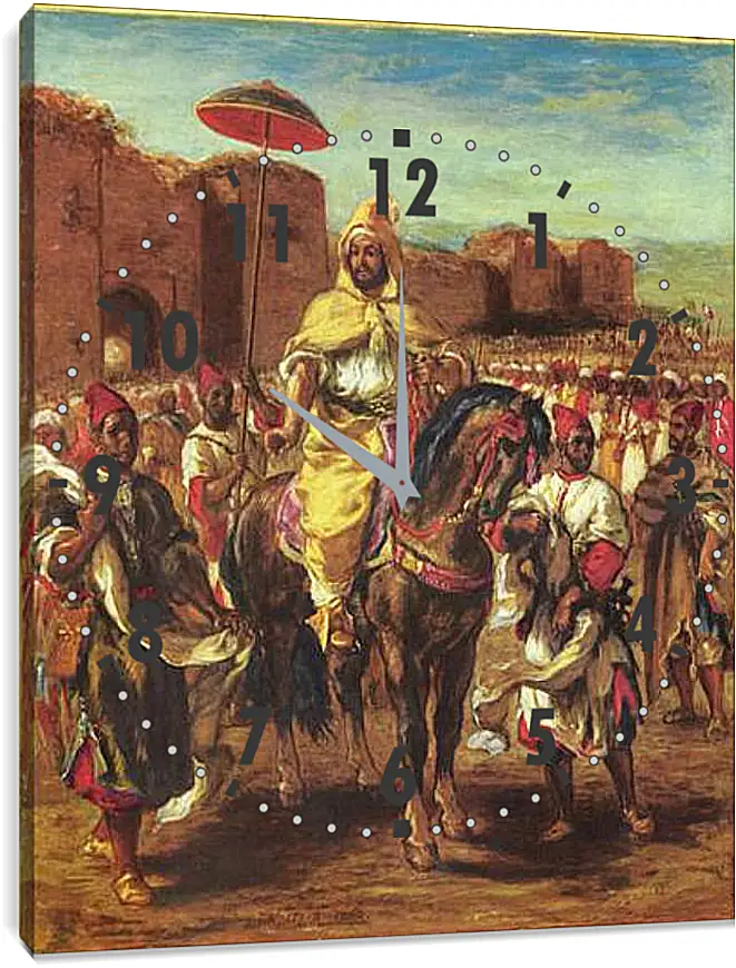 Часы картина - Portrat des Sultans von Marokko. Эжен Делакруа