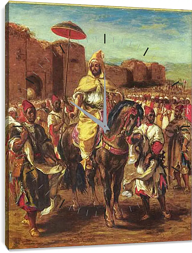 Часы картина - Portrat des Sultans von Marokko. Эжен Делакруа