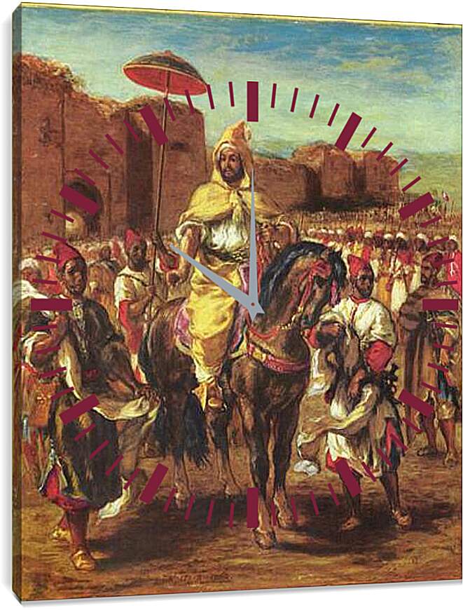 Часы картина - Portrat des Sultans von Marokko. Эжен Делакруа