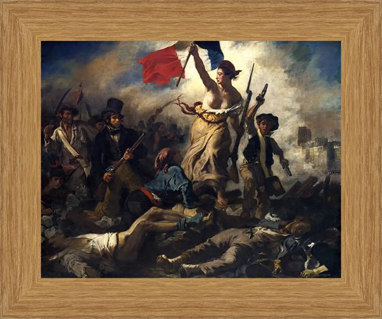 Картина в раме - La liberte guidant le peuple. Эжен Делакруа