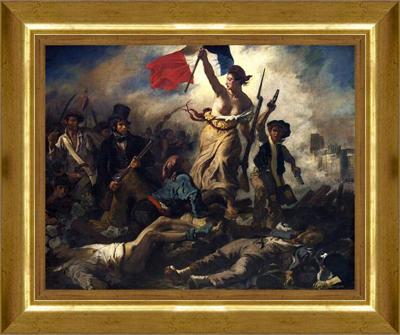 Картина в раме - La liberte guidant le peuple. Эжен Делакруа