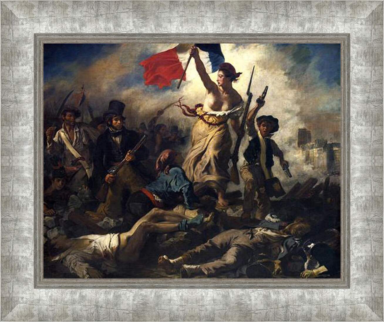 Картина в раме - La liberte guidant le peuple. Эжен Делакруа