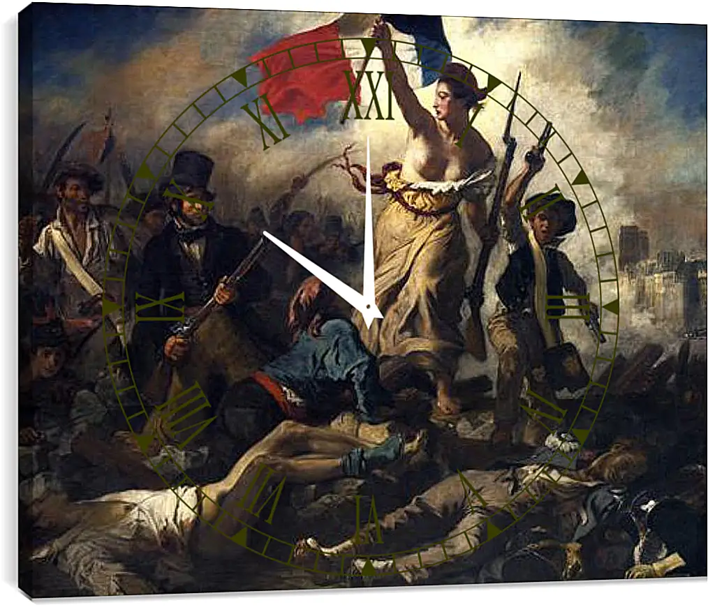 Часы картина - La liberte guidant le peuple. Эжен Делакруа