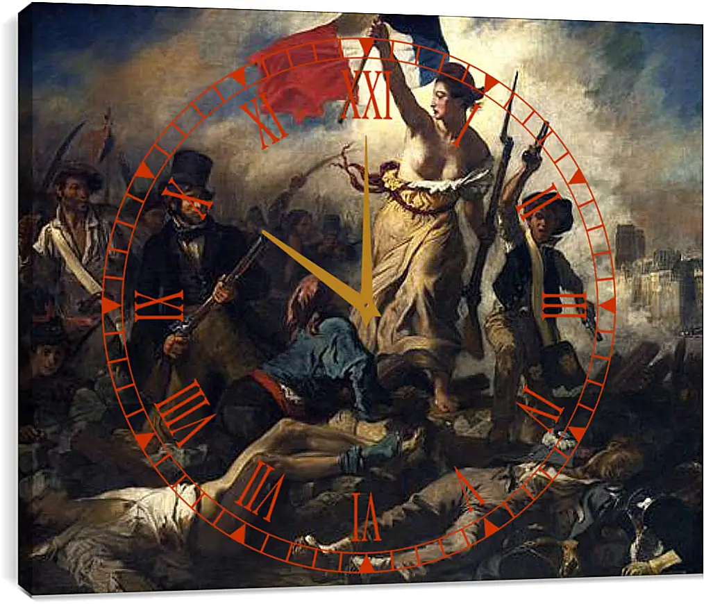 Часы картина - La liberte guidant le peuple. Эжен Делакруа