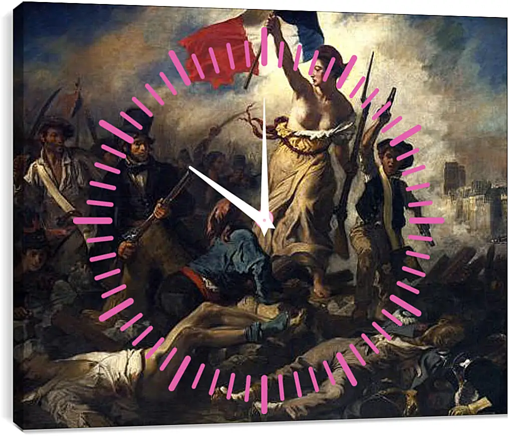 Часы картина - La liberte guidant le peuple. Эжен Делакруа