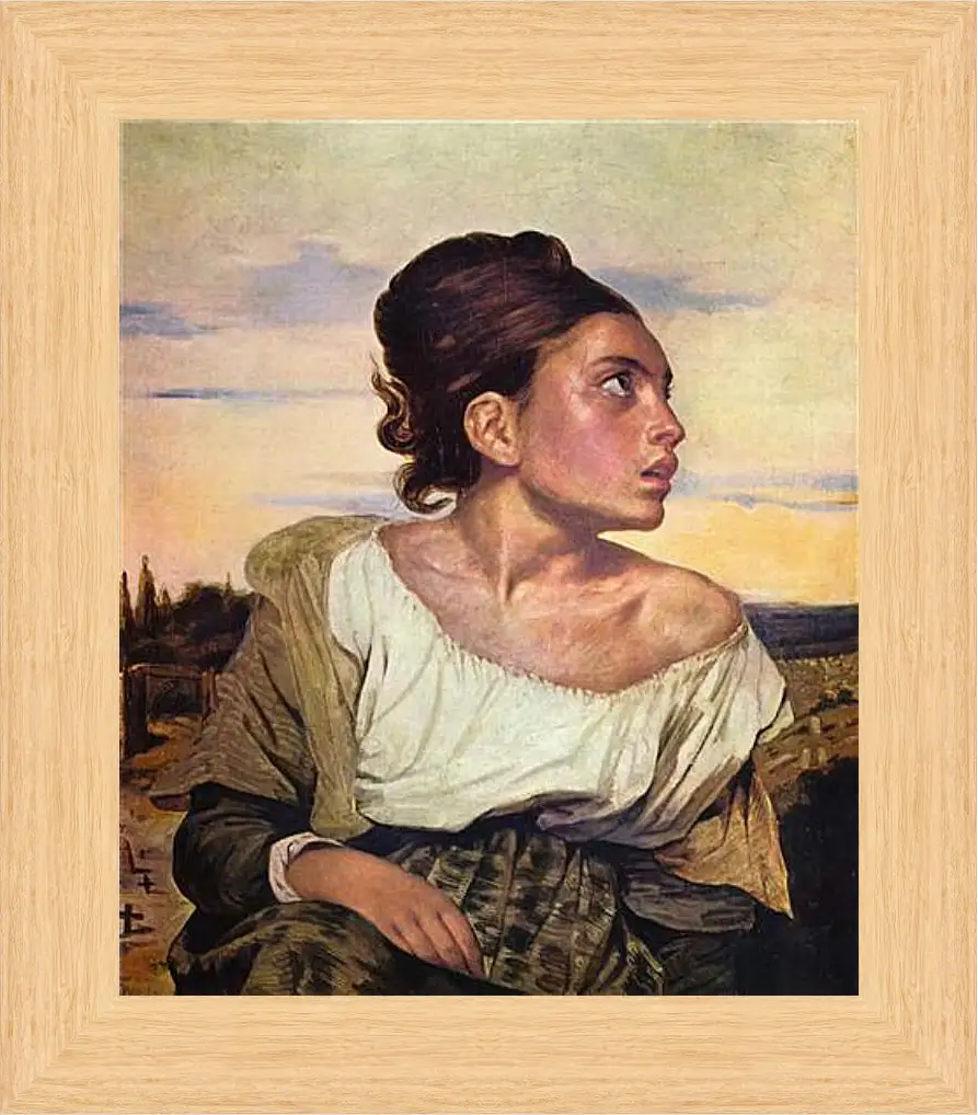 Картина в раме - Jeune orpheline au cimetiere. Эжен Делакруа