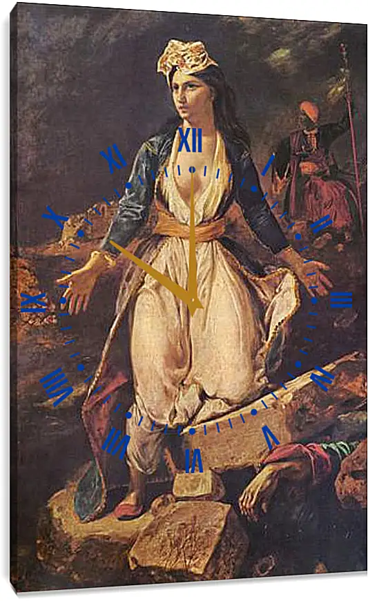 Часы картина - Greece Expiring on the Ruins of Missolonghi. Эжен Делакруа