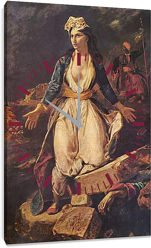 Часы картина - Greece Expiring on the Ruins of Missolonghi. Эжен Делакруа