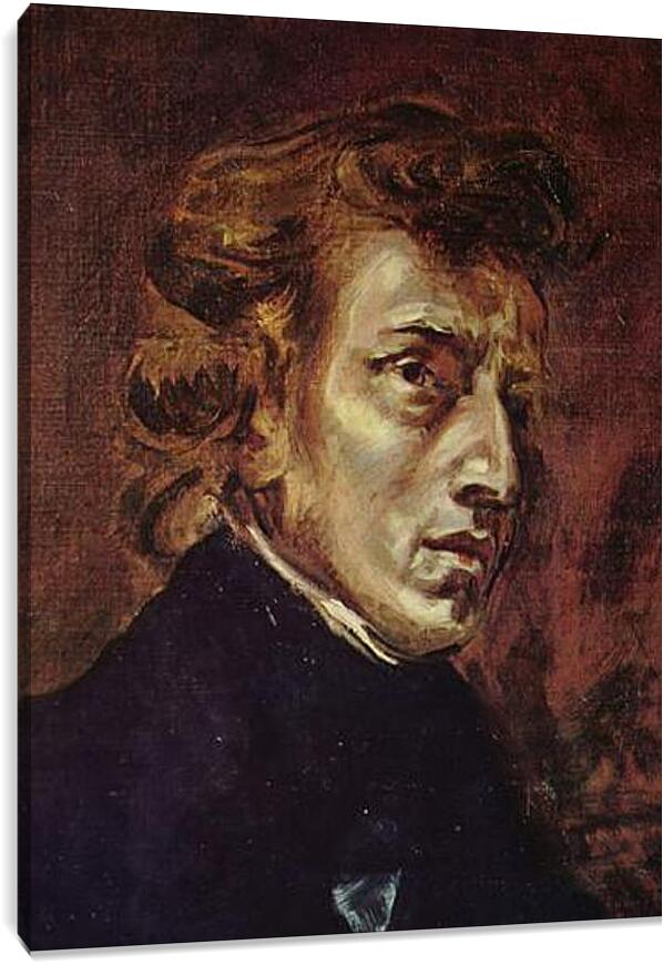 Постер и плакат - Frederic Chopin as portrayed by Eugene Delacroix. Эжен Делакруа