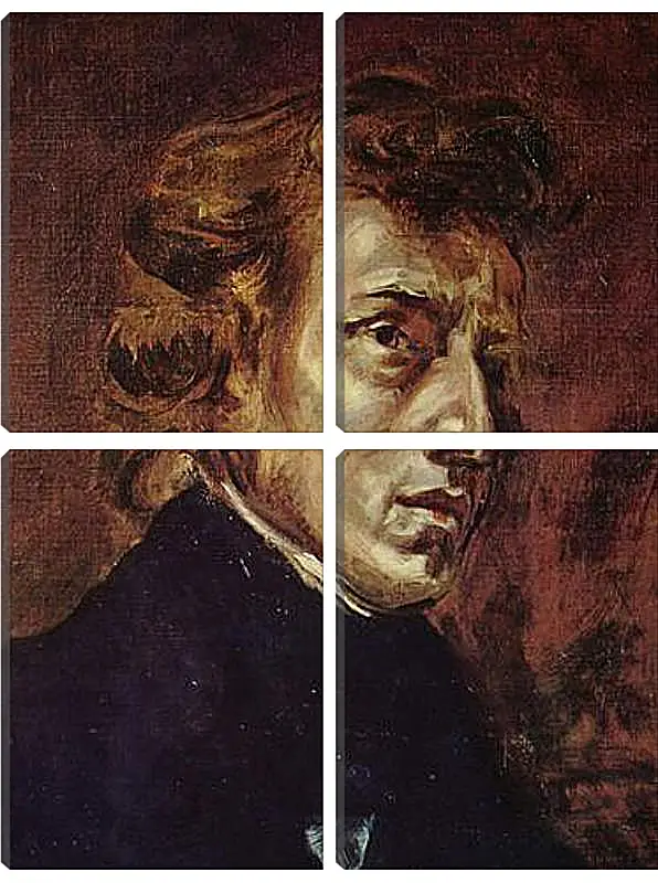 Модульная картина - Frederic Chopin as portrayed by Eugene Delacroix. Эжен Делакруа